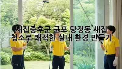 새집증후군? 군포 당정동 새집 청소로 쾌적한 실내 환경 만들기!